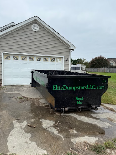 A dumpster for household and construction debris